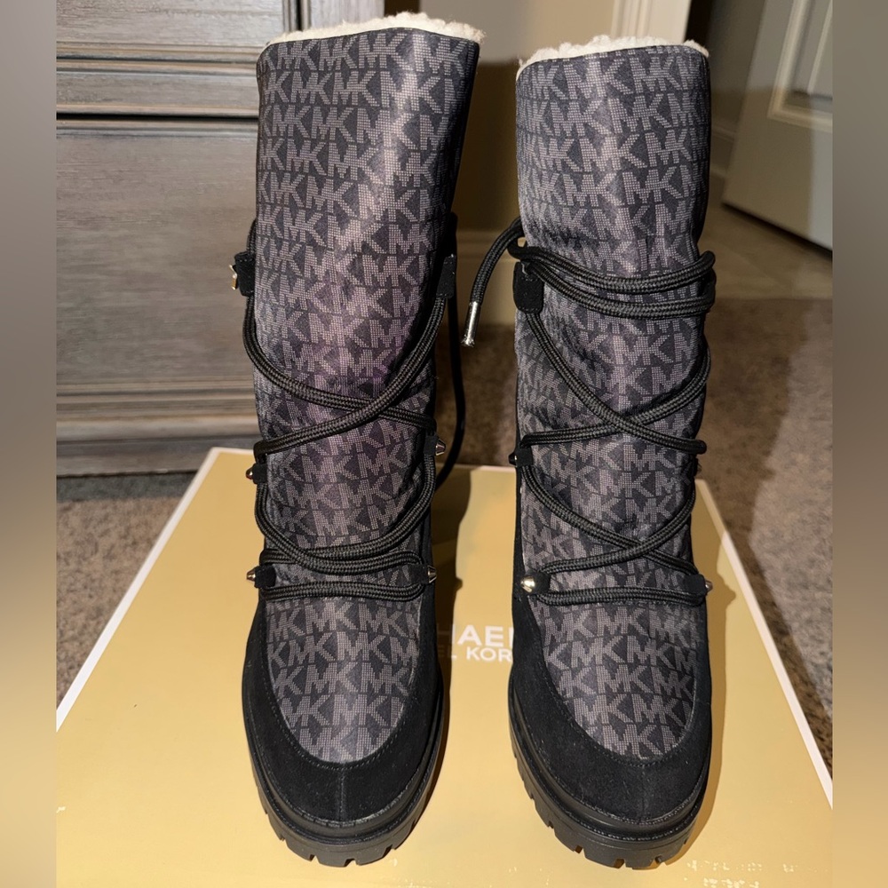 Michael Kors Culver Mixed-Media Platform Boot